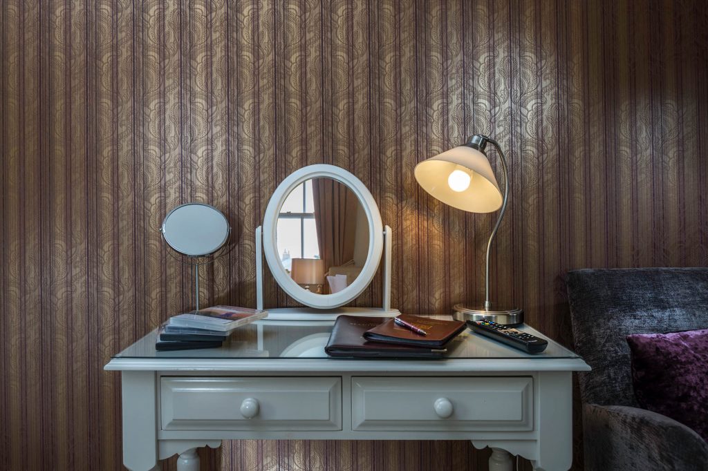 Dressing table with guest room folders