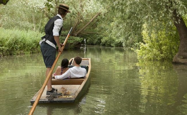 Romantic punting on the river