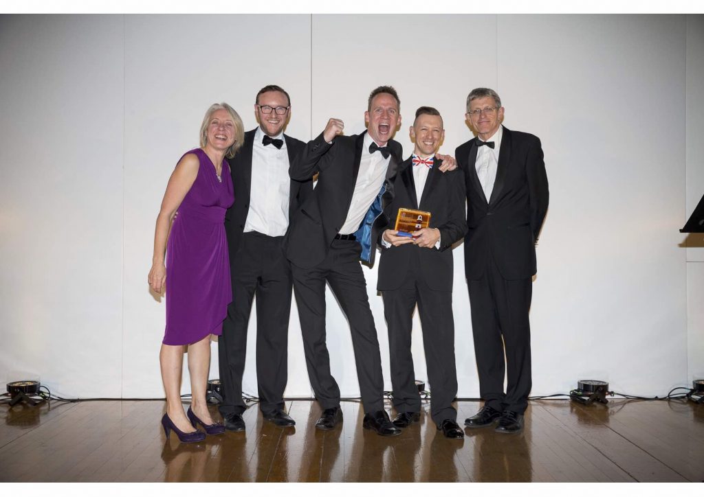 Andy and Julian Banner-Price collecting their recent award for best boutique B&B