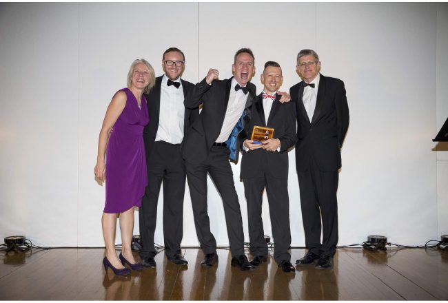 Andy and Julian Banner-Price collecting their recent award for best boutique B&B