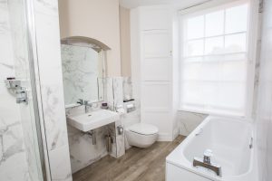 Bespoke luxury bathroom with indulgent spa toiletries