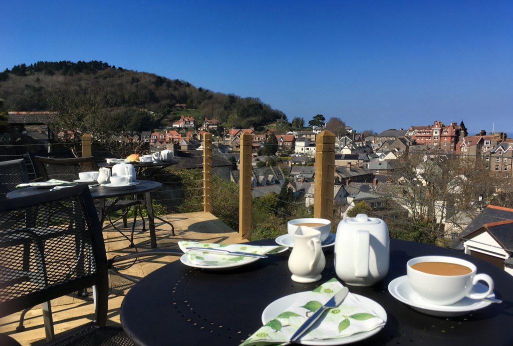 Breakfast overlooking Lynton, Devon at Highcliffe House